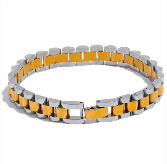 Gold and Silver Band Bracelet - shopvinchi - Gold and Silver Band Bracelet