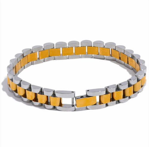 Gold and Silver Band Bracelet - shopvinchi - Gold and Silver Band Bracelet