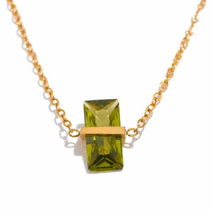 Olive Green Gemstone Necklace